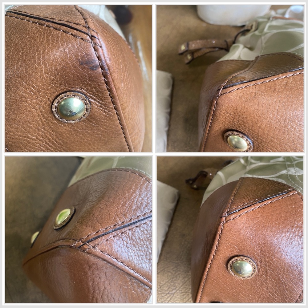 Coach Beige and Brown Signature Canvas Satchel. - Picture 11 of 15
